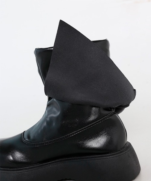 minsobi ミンソビ DRESS VOLUME フード付き ダブルライダー アシンメトリー シャーリングタイトスカート ミニスカート