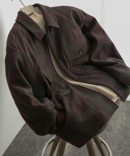 SENSE OF PLACE by URBAN RESEARCH(センスオブプレイスバイアーバンリサーチ)の「NewZealandWoolCPOブルゾン(ブルゾン・メンズ・グリーン/ブラック/ベージュ/ライトベージュ・MEDIUM/LARGE)」の4枚目の写真