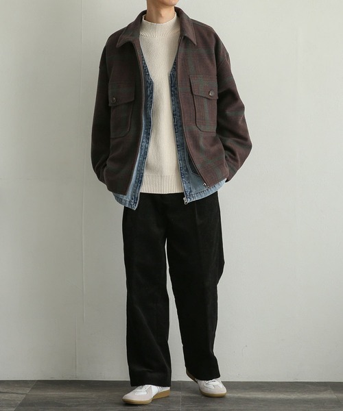 SENSE OF PLACE by URBAN RESEARCH(センスオブプレイスバイアーバンリサーチ)の「NewZealandWoolCPOブルゾン(ブルゾン・メンズ・グリーン/ブラック/ベージュ/ライトベージュ・MEDIUM/LARGE)」の5枚目の写真