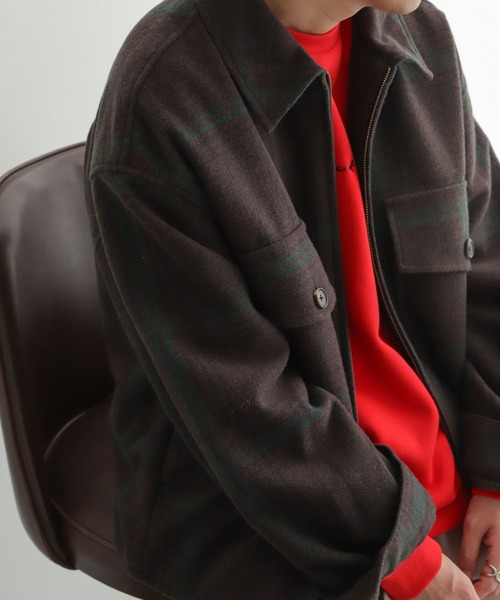SENSE OF PLACE by URBAN RESEARCH(センスオブプレイスバイアーバンリサーチ)の「NewZealandWoolCPOブルゾン(ブルゾン・メンズ・グリーン/ブラック/ベージュ/ライトベージュ・MEDIUM/LARGE)」の8枚目の写真