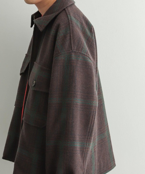 SENSE OF PLACE by URBAN RESEARCH(センスオブプレイスバイアーバンリサーチ)の「NewZealandWoolCPOブルゾン(ブルゾン・メンズ・グリーン/ブラック/ベージュ/ライトベージュ・MEDIUM/LARGE)」の11枚目の写真