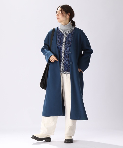 niko and（ニコアンド）の「ウーリーマキシノーカラーコート（ノー