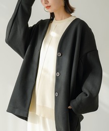 rectangle | メルトンミディコクーンコート(ノーカラーコート)