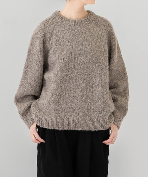 CristaSeya アルパカ ウール カジュアル ラグランスリーブ ニットL アルパカウール縮絨ニットラグランスリーブ – TOQUE_al