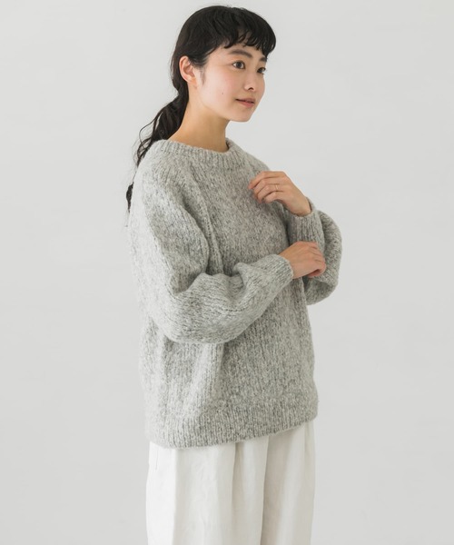 CristaSeya アルパカ ウール カジュアル ラグランスリーブ ニットL CristaSeya アルパカ ウール カジュアル ラグランスリーブ