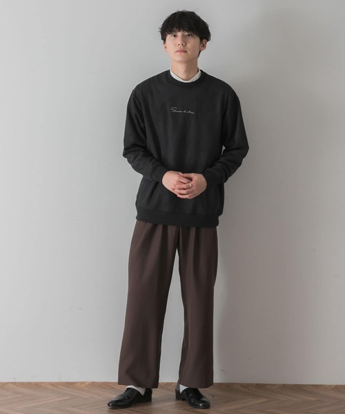 SENSE OF PLACE by URBAN RESEARCH（センスオブプレイスバイアーバンリサーチ）の「『ユニセックス』シシュウフェイクスエードスウェットシャツ（スウェット・メンズ・ライトブルー/ブラック/ブラウン/ライトベージュ・MEDIUM/LARGE）」の19枚目の写真