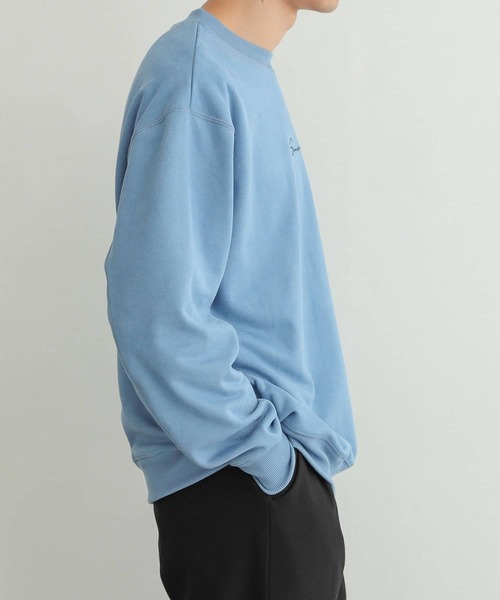 SENSE OF PLACE by URBAN RESEARCH（センスオブプレイスバイアーバンリサーチ）の「『ユニセックス』シシュウフェイクスエードスウェットシャツ（スウェット・メンズ・ライトブルー/ブラック/ブラウン/ライトベージュ・MEDIUM/LARGE）」の21枚目の写真