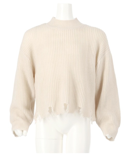 ANAP kids（アナップキッズ）の「ダメージクロップド丈ニットトップスセーター（ニット/セーター・キッズ・ネイビー/ピンク/ブラック/アイボリー・110cm/120cm/130cm）」の14枚目の写真