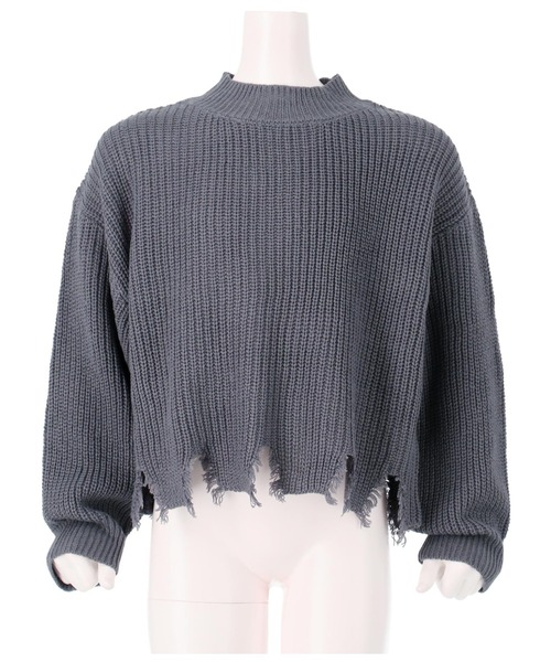 ANAP kids（アナップキッズ）の「ダメージクロップド丈ニットトップスセーター（ニット/セーター・キッズ・ネイビー/ピンク/ブラック/アイボリー・110cm/120cm/130cm）」の15枚目の写真