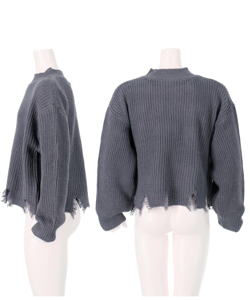 ANAP kids（アナップキッズ）の「ダメージクロップド丈ニットトップスセーター（ニット/セーター・キッズ・ネイビー/ピンク/ブラック/アイボリー・110cm/120cm/130cm）」の17枚目の写真