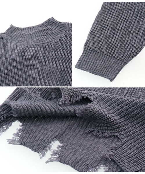 ANAP kids（アナップキッズ）の「ダメージクロップド丈ニットトップスセーター（ニット/セーター・キッズ・ネイビー/ピンク/ブラック/アイボリー・110cm/120cm/130cm）」の18枚目の写真