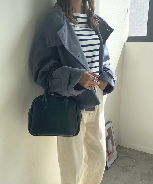 Futier land（フューティアランド）の「フェイクウールスタンドカラーショートコート（その他アウター・レディース・ブラウン/ブルー/アイボリー/ブラック/パープル・MEDIUM）」の7枚目の写真