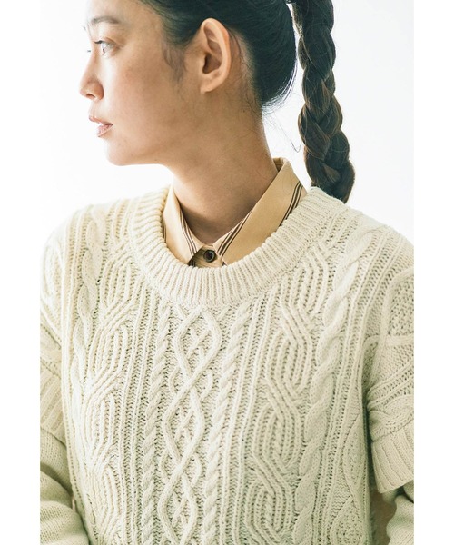 and myera(アンド マイラ)の「and myera アランニットセーター(ニット/セーター・レディース・ブラック/キナリ・MEDIUM/LARGE/X-LARGE/SMALL)」の18枚目の写真