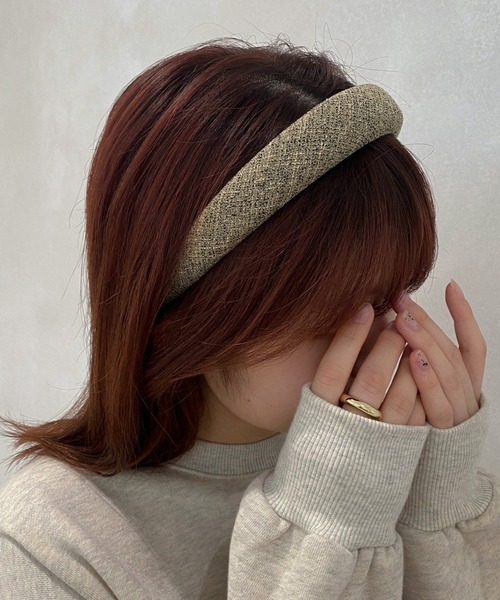apres jour mignon(アプレジュールミニョン)の「【apresjour mignon×ARIAZ】ツイードカチューシャ(カチューシャ・レディース・ブラック/ブラウン系その他/オフホワイト・ONESIZE)」の3枚目の写真