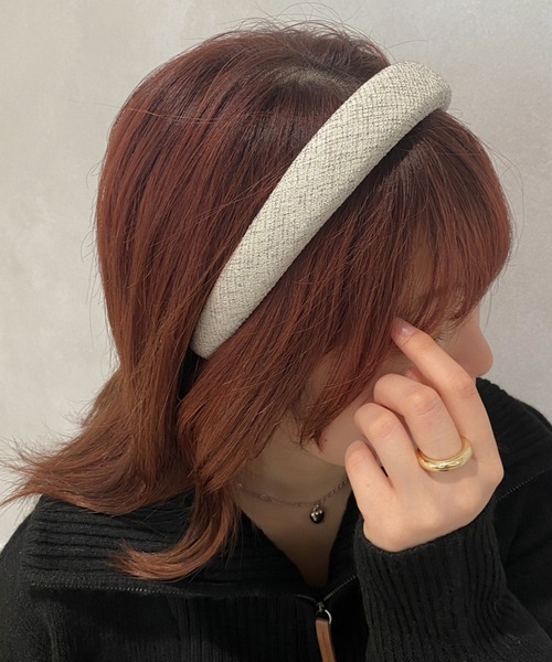 apres jour mignon(アプレジュールミニョン)の「【apresjour mignon×ARIAZ】ツイードカチューシャ(カチューシャ・レディース・ブラック/ブラウン系その他/オフホワイト・ONESIZE)」の5枚目の写真