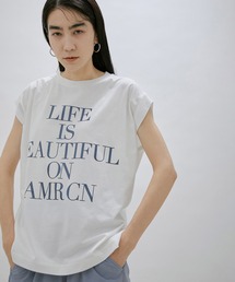 AMERICANA | [追加]【Americana for SALON】LIFE IS BEAUTIFUL ノースリーブT(Tシャツ/カットソー)