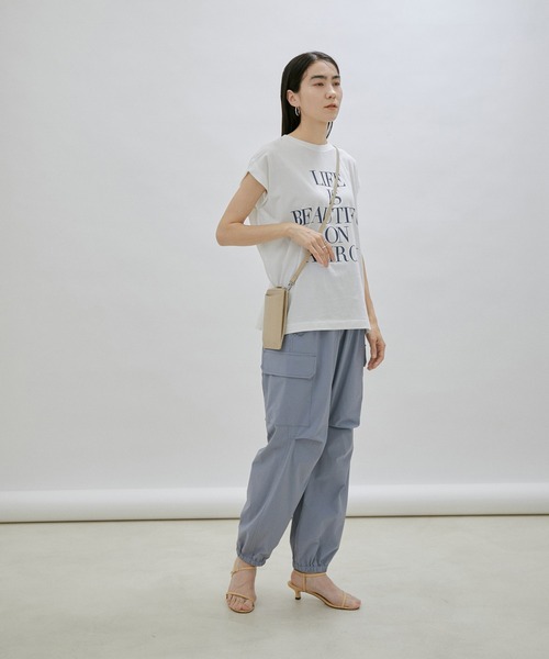 AMERICANA（アメリカーナ）の「[追加]【Americana for SALON】LIFE IS BEAUTIFUL ノースリーブT（Tシャツ/カットソー・レディース・ネイビー/オフホワイト・FREE）」の3枚目の写真