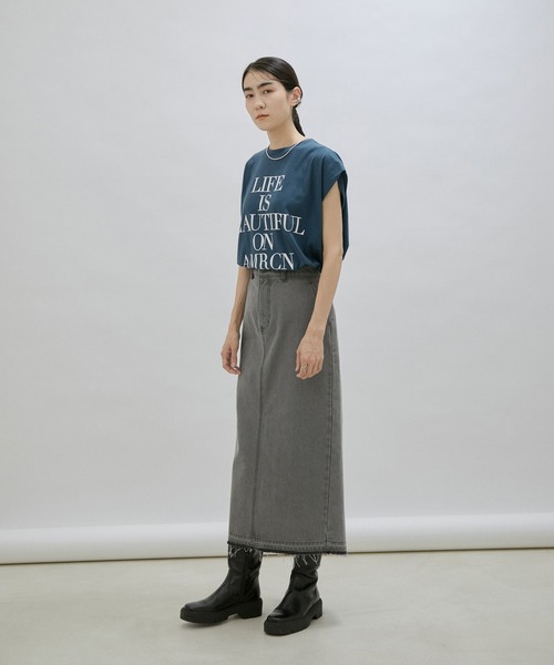 AMERICANA（アメリカーナ）の「[追加]【Americana for SALON】LIFE IS BEAUTIFUL ノースリーブT（Tシャツ/カットソー・レディース・ネイビー/オフホワイト・FREE）」の5枚目の写真