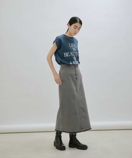 AMERICANA（アメリカーナ）の「[追加]【Americana for SALON】LIFE IS BEAUTIFUL ノースリーブT（Tシャツ/カットソー・レディース・ネイビー/オフホワイト・FREE）」の12枚目の写真