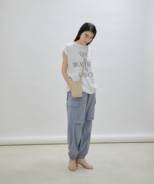 AMERICANA（アメリカーナ）の「[追加]【Americana for SALON】LIFE IS BEAUTIFUL ノースリーブT（Tシャツ/カットソー・レディース・ネイビー/オフホワイト・FREE）」の7枚目の写真