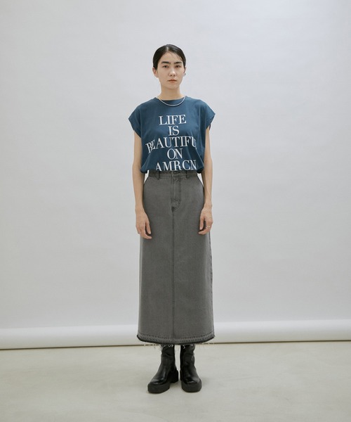 AMERICANA（アメリカーナ）の「[追加]【Americana for SALON】LIFE IS BEAUTIFUL ノースリーブT（Tシャツ/カットソー・レディース・ネイビー/オフホワイト・FREE）」の11枚目の写真