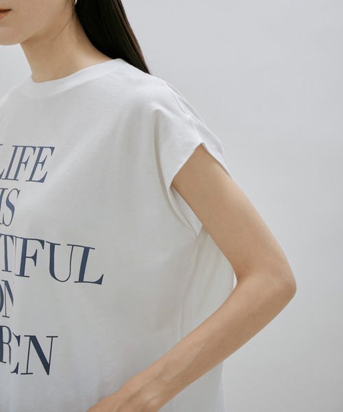 AMERICANA（アメリカーナ）の「[追加]【Americana for SALON】LIFE IS BEAUTIFUL ノースリーブT（Tシャツ/カットソー・レディース・ネイビー/オフホワイト・FREE）」の13枚目の写真