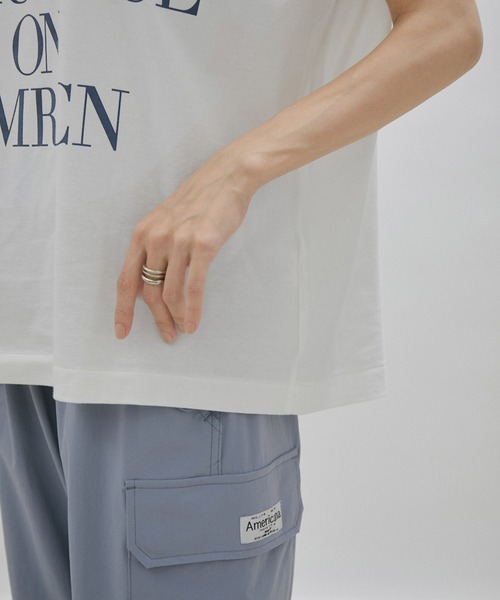 AMERICANA（アメリカーナ）の「[追加]【Americana for SALON】LIFE IS BEAUTIFUL ノースリーブT（Tシャツ/カットソー・レディース・ネイビー/オフホワイト・FREE）」の8枚目の写真