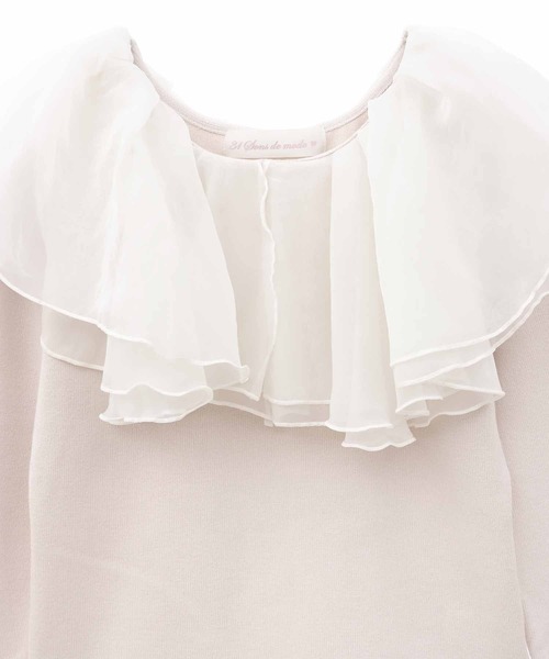 31 Sons de mode（トランテアン　ソン　ドゥ　モード）の「オーガンフリルニット（ニット/セーター・レディース・ブラック/オフホワイト/ブラック×ホワイト・36）」の17枚目の写真