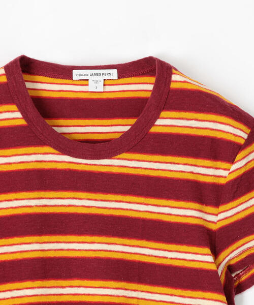 JAMES PERSE(ジェームスパース)の「マルチボーダー クルーネックTシャツ WVMS3770(Tシャツ/カットソー・レディース・オレンジ系その他2・1/2/0)」の4枚目の写真