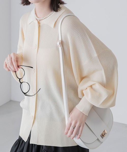 BONLECILL（ボンルシール）の「ボリュームスリーブ ニットポロシアー