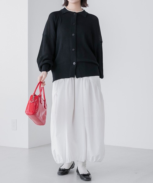 BONLECILL（ボンルシール）の「ボリュームスリーブ ニットポロシアー