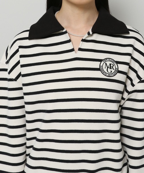 MAGPIEROBIN（マグパイロビン）の「MAGPIE ROBIN／ボーダーカラーロングスリーブ 2186351（スウェット・レディース・ネイビー/グレー/アイボリー・FREE）」の19枚目の写真