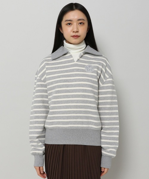 MAGPIEROBIN（マグパイロビン）の「MAGPIE ROBIN／ボーダーカラーロングスリーブ 2186351（スウェット・レディース・ネイビー/グレー/アイボリー・FREE）」の6枚目の写真