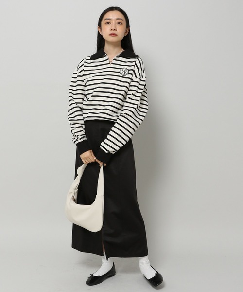 MAGPIEROBIN（マグパイロビン）の「MAGPIE ROBIN／ボーダーカラーロングスリーブ 2186351（スウェット・レディース・ネイビー/グレー/アイボリー・FREE）」の7枚目の写真