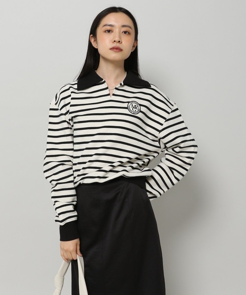 MAGPIEROBIN（マグパイロビン）の「MAGPIE ROBIN／ボーダーカラーロングスリーブ 2186351（スウェット・レディース・ネイビー/グレー/アイボリー・FREE）」の8枚目の写真