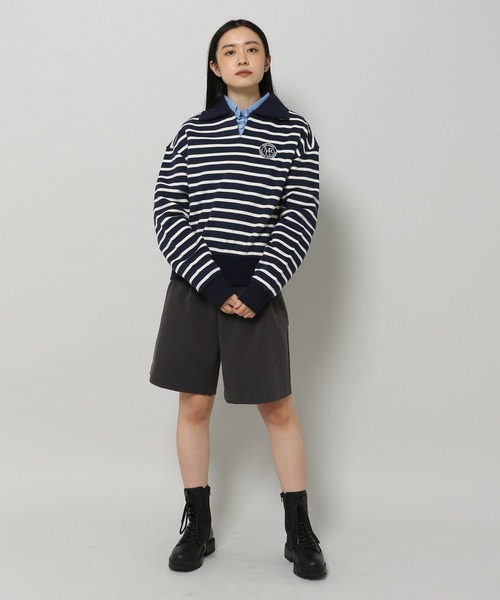 MAGPIEROBIN（マグパイロビン）の「MAGPIE ROBIN／ボーダーカラーロングスリーブ 2186351（スウェット・レディース・ネイビー/グレー/アイボリー・FREE）」の10枚目の写真