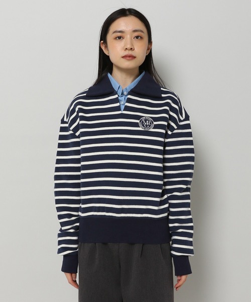 MAGPIEROBIN（マグパイロビン）の「MAGPIE ROBIN／ボーダーカラーロングスリーブ 2186351（スウェット・レディース・ネイビー/グレー/アイボリー・FREE）」の14枚目の写真