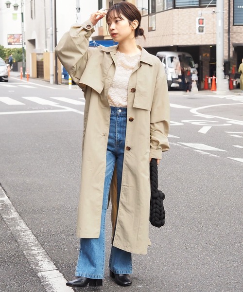 tiptop（ティップトップ）の「ナイロンステンカラーコート（ステンカラーコート・レディース・ベージュ/ブラック/オフホワイト・FREE）」の18枚目の写真