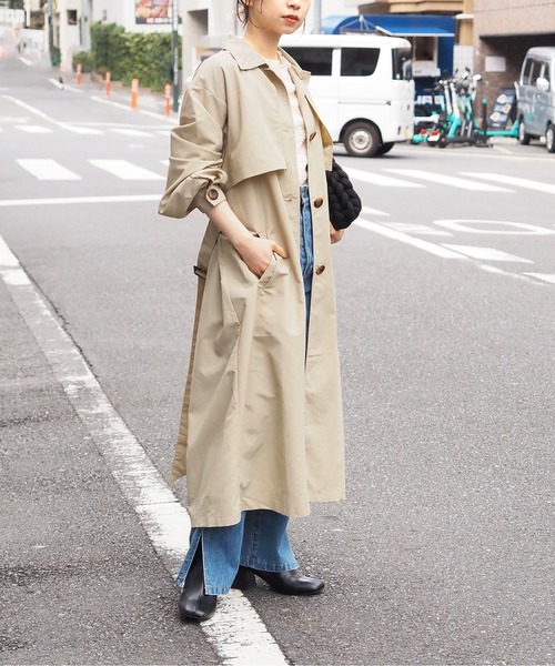 tiptop（ティップトップ）の「ナイロンステンカラーコート（ステンカラーコート・レディース・ベージュ/ブラック/オフホワイト・FREE）」の21枚目の写真