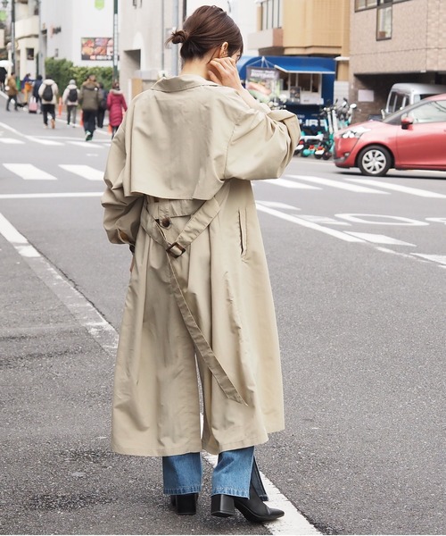 tiptop（ティップトップ）の「ナイロンステンカラーコート（ステンカラーコート・レディース・ベージュ/ブラック/オフホワイト・FREE）」の8枚目の写真