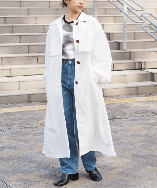 tiptop（ティップトップ）の「ナイロンステンカラーコート（ステンカラーコート・レディース・ベージュ/ブラック/オフホワイト・FREE）」の16枚目の写真