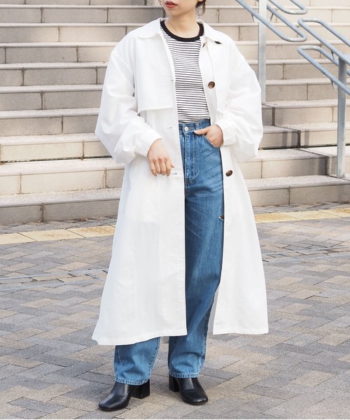 tiptop（ティップトップ）の「ナイロンステンカラーコート（ステンカラーコート・レディース・ベージュ/ブラック/オフホワイト・FREE）」の19枚目の写真