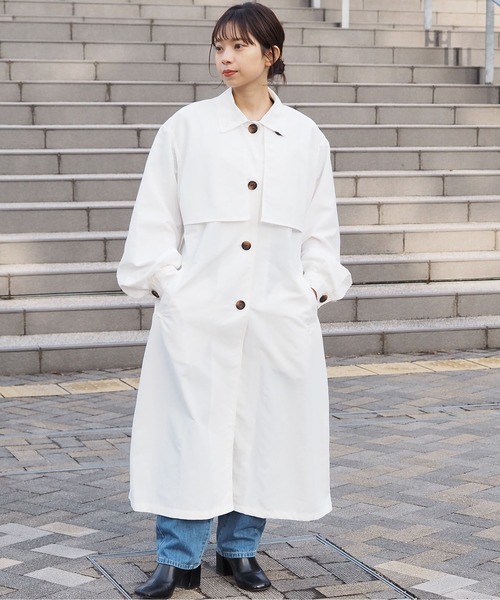 tiptop（ティップトップ）の「ナイロンステンカラーコート（ステンカラーコート・レディース・ベージュ/ブラック/オフホワイト・FREE）」の11枚目の写真