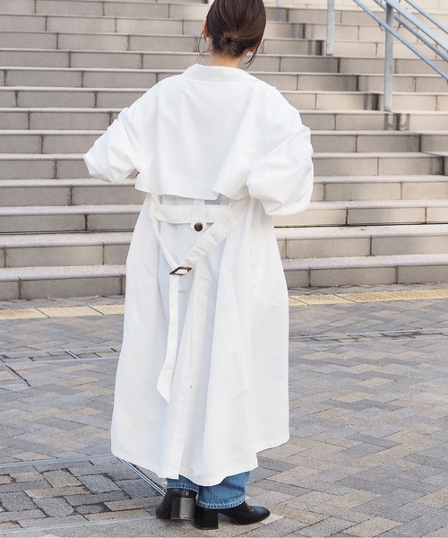 tiptop（ティップトップ）の「ナイロンステンカラーコート（ステンカラーコート・レディース・ベージュ/ブラック/オフホワイト・FREE）」の9枚目の写真