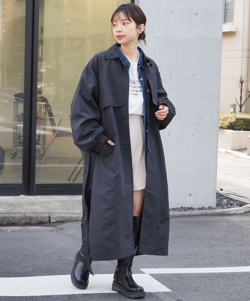 tiptop（ティップトップ）の「ナイロンステンカラーコート（ステンカラーコート・レディース・ベージュ/ブラック/オフホワイト・FREE）」の17枚目の写真