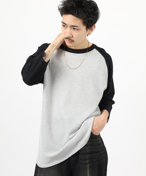 JEMORGAN（ジェーイーモーガン）の「JEMORGAN ラグラン７分袖クルーＴ（Tシャツ/カットソー・メンズ・杢グレー/ホワイト/ブラック/ネイビー/カーキ/サックスブルー/ナチュラル/ホワイト系その他/ブラウン系/ホワイト系/グレー系/ネイビー系/マスタード/モカ/グリーン・M/XL/L/S）」の6枚目の写真