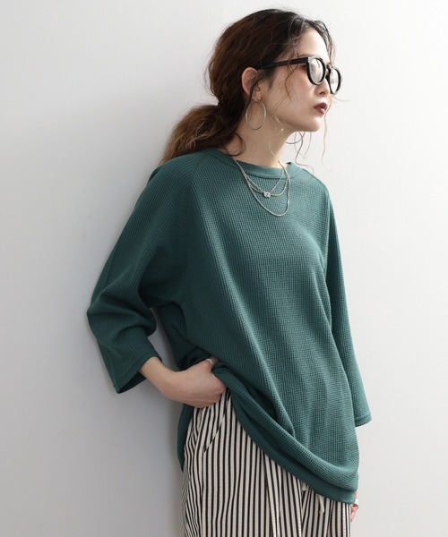 JEMORGAN（ジェーイーモーガン）の「JEMORGAN ラグラン７分袖クルーＴ（Tシャツ/カットソー・メンズ・杢グレー/ホワイト/ブラック/ネイビー/カーキ/サックスブルー/ナチュラル/ホワイト系その他/ブラウン系/ホワイト系/グレー系/ネイビー系/マスタード/モカ/グリーン・M/XL/L/S）」の11枚目の写真