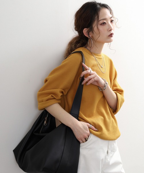 JEMORGAN（ジェーイーモーガン）の「JEMORGAN ラグラン７分袖クルーＴ（Tシャツ/カットソー・メンズ・杢グレー/ホワイト/ブラック/ネイビー/カーキ/サックスブルー/ナチュラル/ホワイト系その他/ブラウン系/ホワイト系/グレー系/ネイビー系/マスタード/モカ/グリーン・M/XL/L/S）」の15枚目の写真