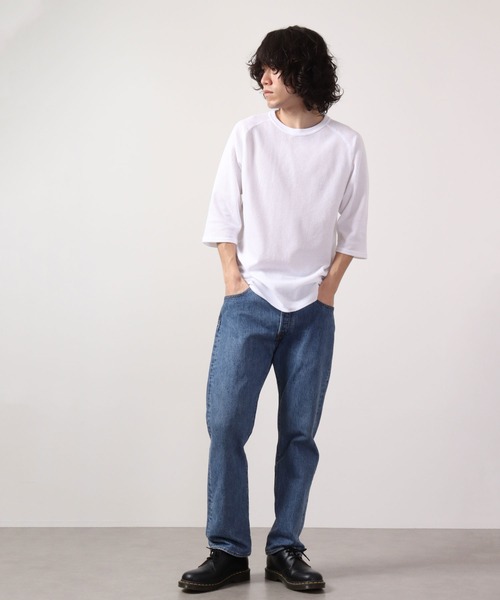 JEMORGAN（ジェーイーモーガン）の「JEMORGAN ラグラン７分袖クルーＴ（Tシャツ/カットソー・メンズ・杢グレー/ホワイト/ブラック/ネイビー/カーキ/サックスブルー/ナチュラル/ホワイト系その他/ブラウン系/ホワイト系/グレー系/ネイビー系/マスタード/モカ/グリーン・M/XL/L/S）」の18枚目の写真