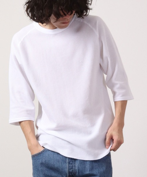 JEMORGAN（ジェーイーモーガン）の「JEMORGAN ラグラン７分袖クルーＴ（Tシャツ/カットソー・メンズ・杢グレー/ホワイト/ブラック/ネイビー/カーキ/サックスブルー/ナチュラル/ホワイト系その他/ブラウン系/ホワイト系/グレー系/ネイビー系/マスタード/モカ/グリーン・M/XL/L/S）」の16枚目の写真